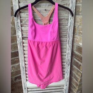 Lululemon Venus Tank Top Shelf Bra Yoga Stretch Racerback Pow Pink Women’s Sz 8.